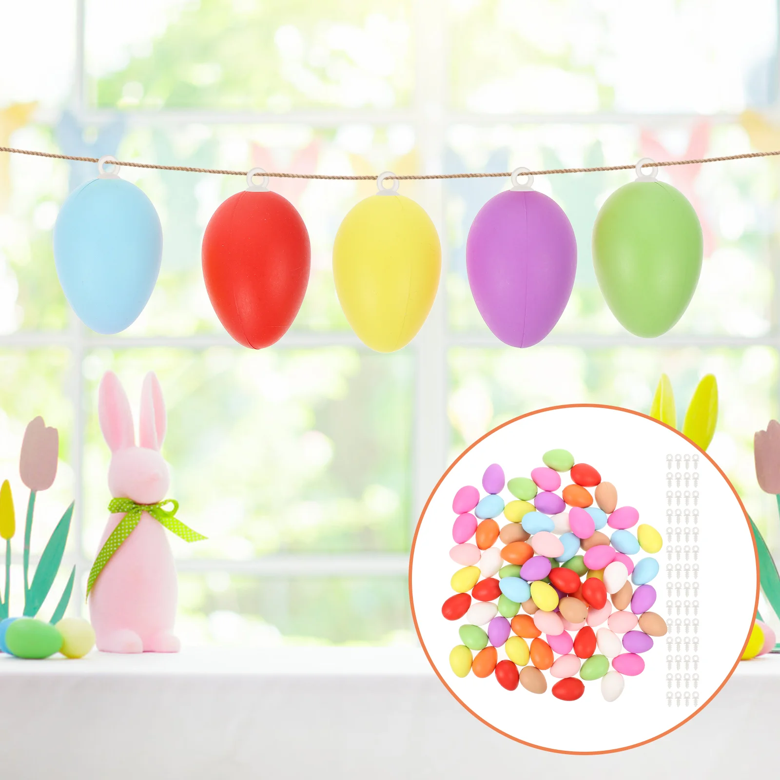 100 Stück Simulation Ei Modell Kunststoff Handwerk Eier leere Graffiti Prop Ostern Kinder DIY
