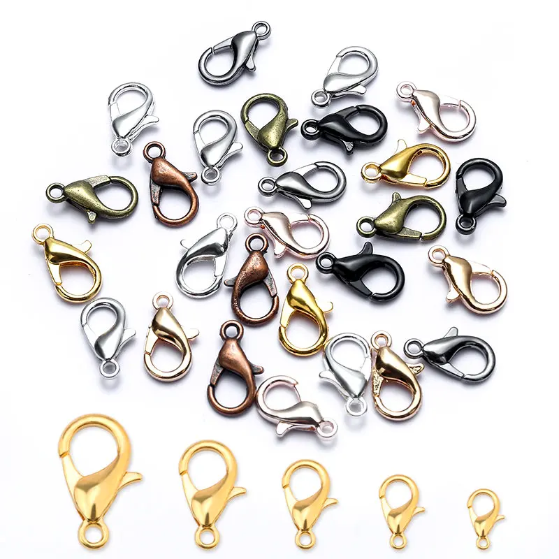 50pcs/lot Alloy Lobster Clasp Hooks 9Colors Jewelry Findings for DIY Jewelry Making Accessories Necklace Bracelet Chain Supplies