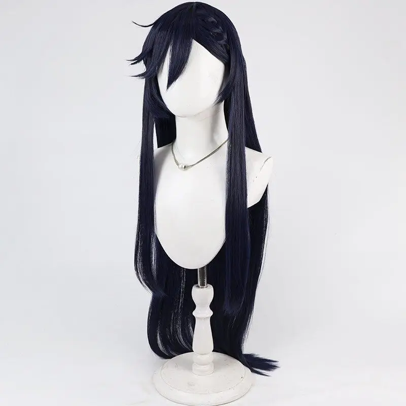 Brunhilde Cosplay Wig Record of Ragnarok Navy Blue 100cm Synthetic Hair Heat Resistant Halloween Role Play Party Carnival view 3