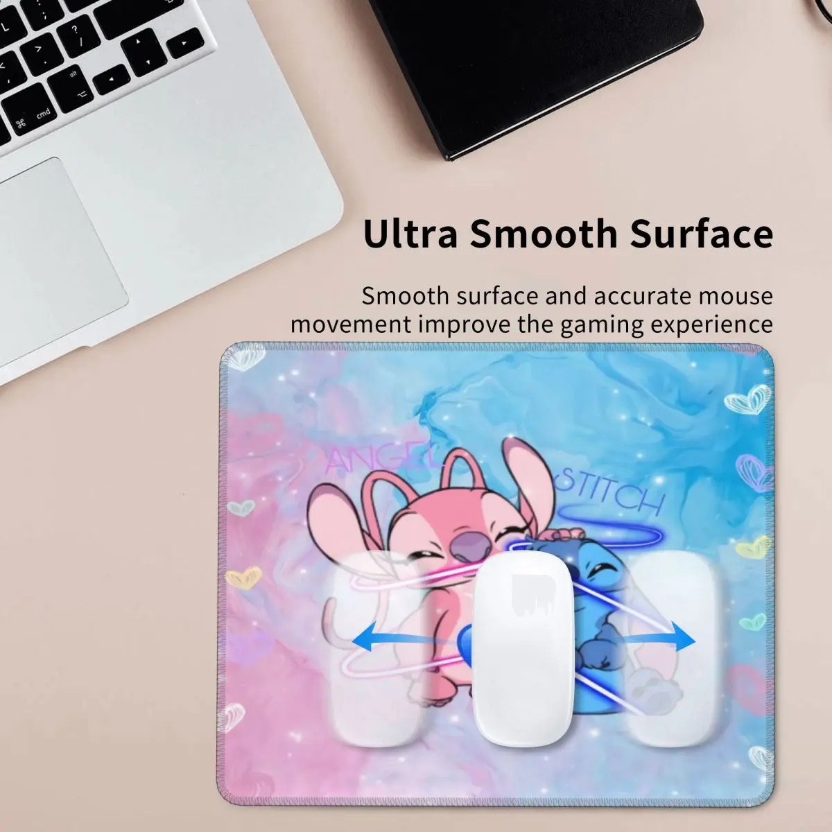 Ponto personalizado anjo amor coração dos desenhos animados mouse pad antiderrapante borracha mousepad com bordas costuradas duráveis portátil desktop mouse pad