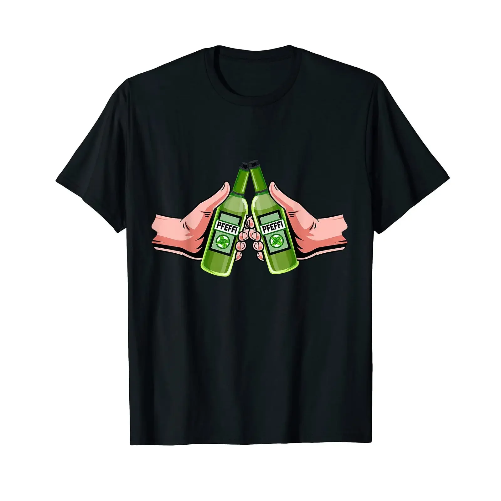 Pfeffi peppermint liqueur schnapps T shirt vintage Washed homme Soft Breathable fashion Versatile graphic Casual Comfortable