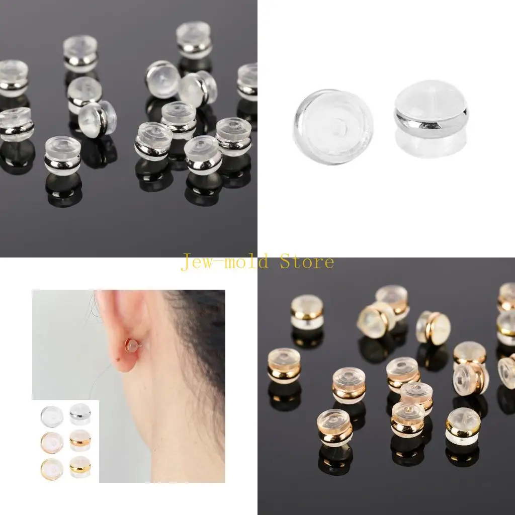 

C71B 100 шт. упоры для пули, стопор для сцепления, сменные серьги-шпильки, обручи, безопасные серьги, защитные подушечки для