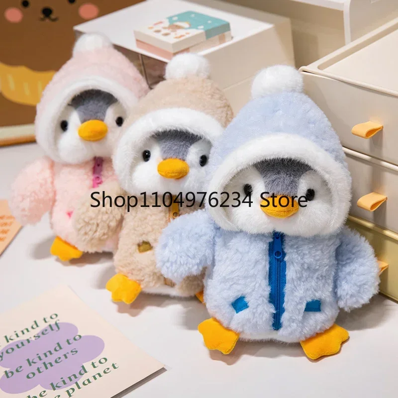 جديد لطيف البطريق ألعاب من نسيج مخملي الطفل مريح النوم دمية رقيق البطريق يرتدي الملابس القبعات محشوة الحيوان وسادة هدايا عيد الميلاد