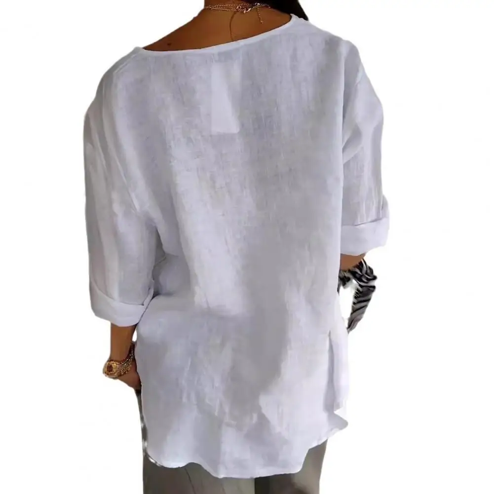 

Одежда Топы большого размера Модные женские туники Рубашки с глубоким v-образным вырезом Женский пуловер с длинными рукавами Свободные футболки Однотонные блузки