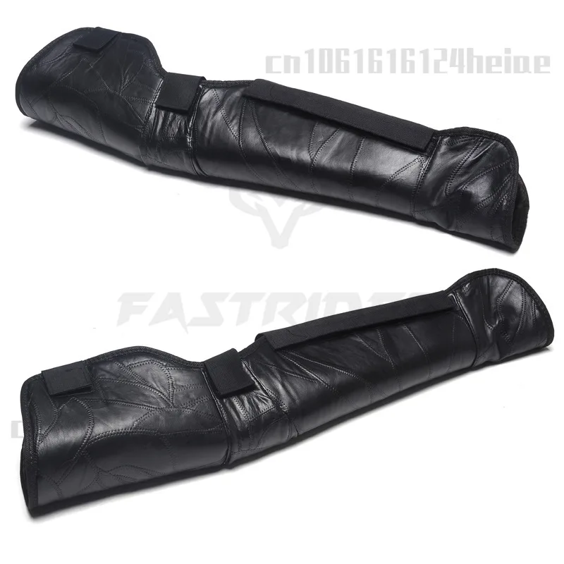 Genuine Leather Extended Waterproof Motorcycle Knee Pads for Men Women Winter Riding Cold-proof Windproof Warm Leg Protectors