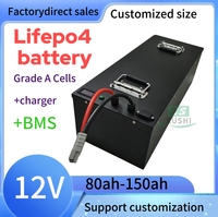 XS Batterie au lithium LiFePo4 avec BMS Bluetooth, énergie solaire, chargeur 10A, 12.8V, 100Ah, 12V, 100Ah, 120Ah, 80Ah, 1200W,
