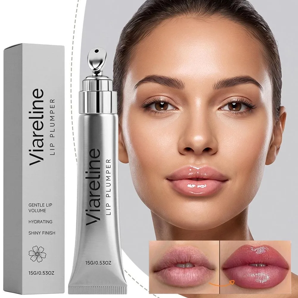 Hyaluronic Acid Lip Plumper Voluminous Essence,Deep Hydration Lasting Nourishment Lip Enriching Lip Plumper Gloss Essence Makeup