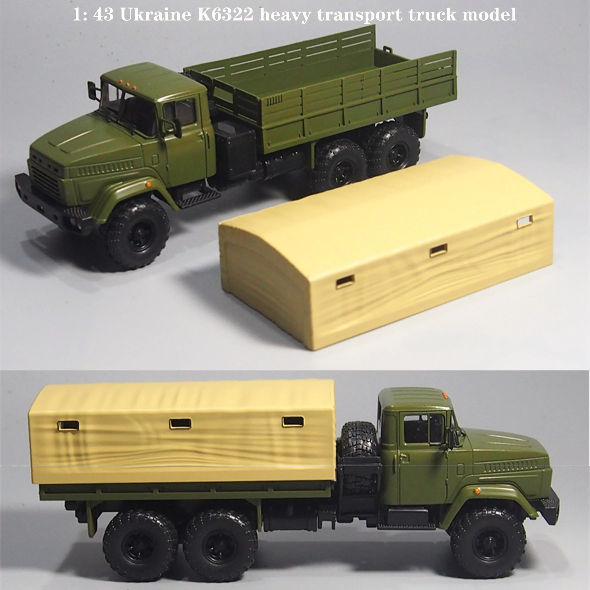 1: 43 Ukraine K6322 heavy transport truck model  Alloy simulation vehicle model