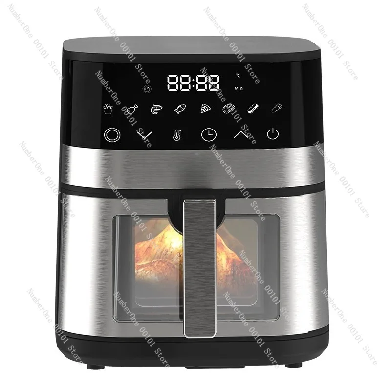 Large Capacity Smart Air Fryer Oven Visual Window Multifunction Electric Deep Fryer for Home Kitchen Oil Free French Fries