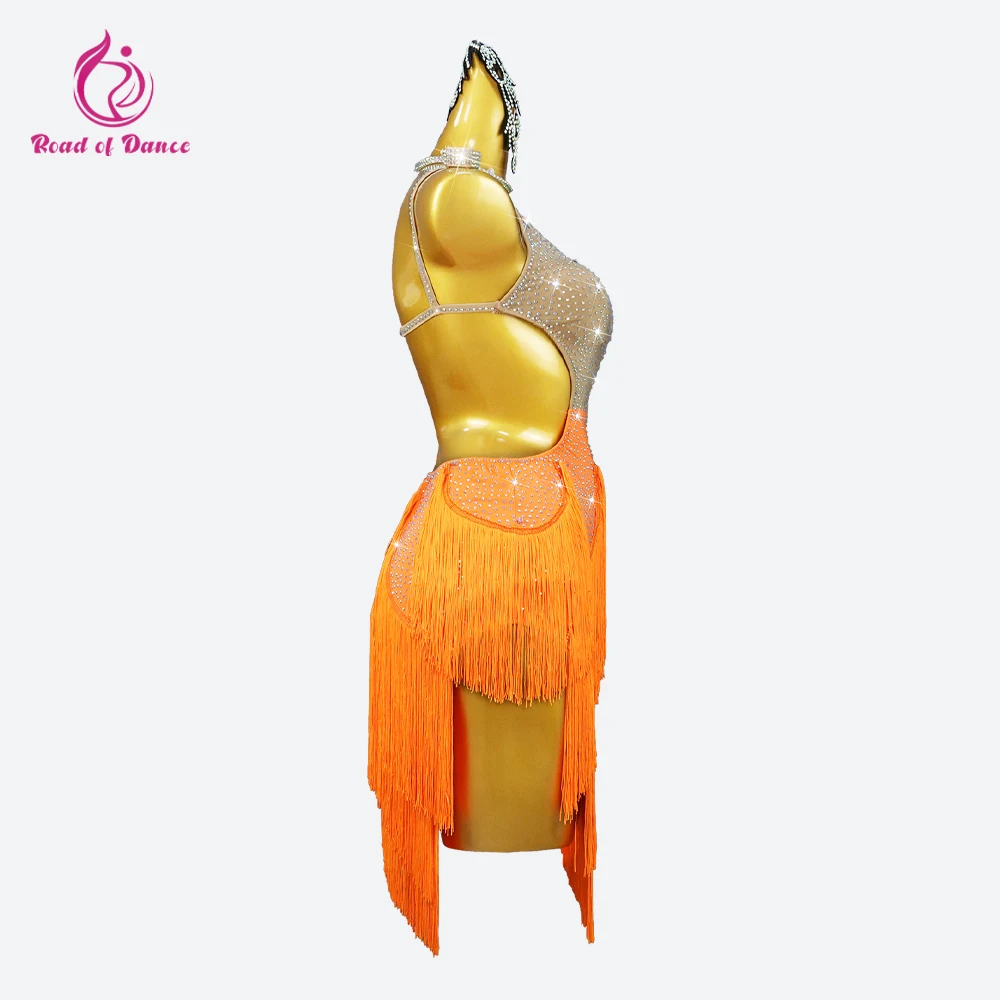 Latin Dance Skirt Fringe Dress for Dancing Parties Outfit Women Elegant Clothes Girl Stand Ball Line Skirt Female Sexy Dancewear