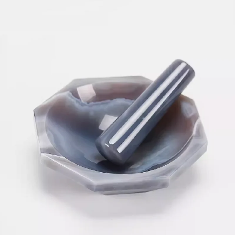 

Natural agate mortar and pestle Latex mortar and pestle wear-resistant rods with an inner diameter of 80/90/100mm Laboratory bal