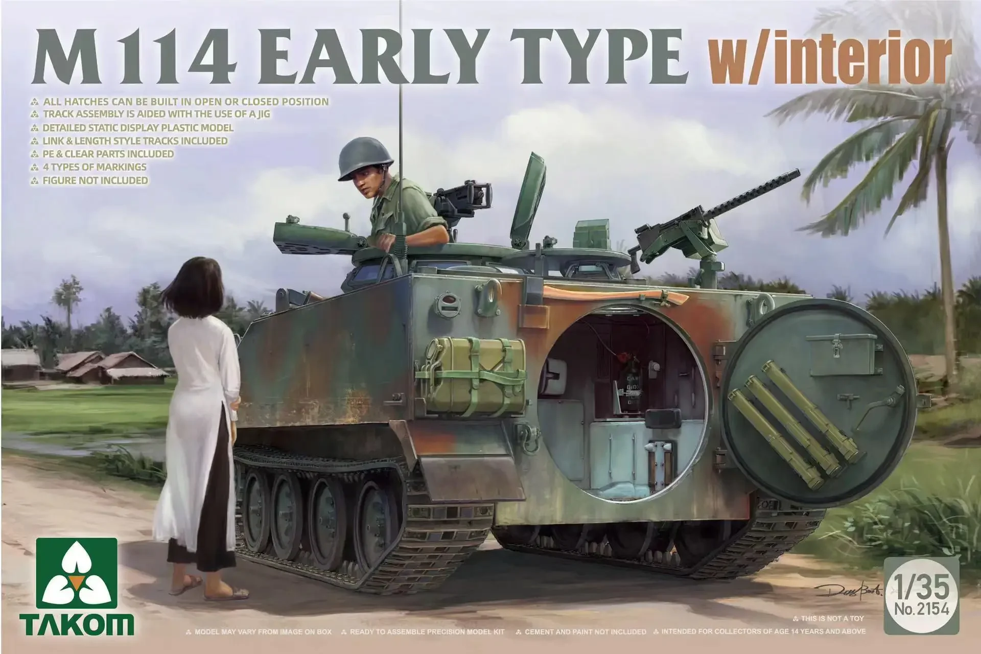 Takom 2154 1/35 Scale M114 Early & Late Production (2-in-1) w/Interior model kit