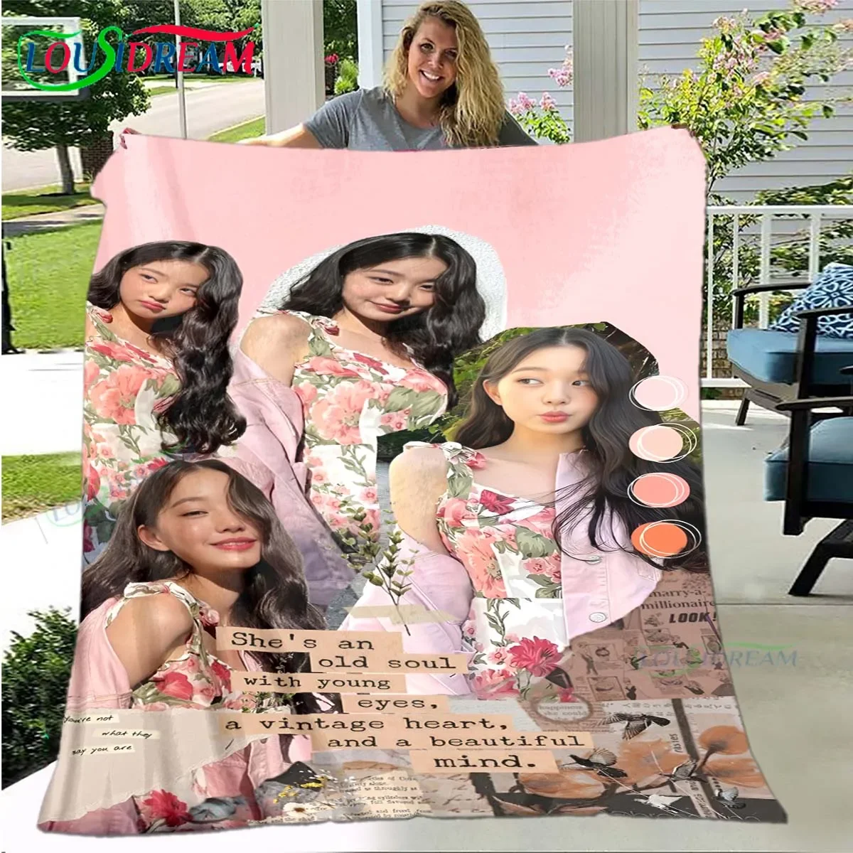 Korean Pop  Girl W-wonyoung One Soft Blanket Sports Living Room Bedroom Sofa Bed Blanket  Gift Travel Office Lunch Break Blanket