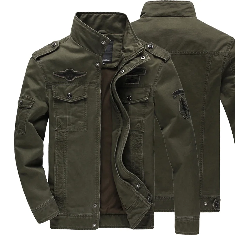 2024 New Cotton Jacket Men\'s Wild Hunting Windproof Multi-Pocket Work Jacket Autumn Casual Army Green Mountain Climbing Coat