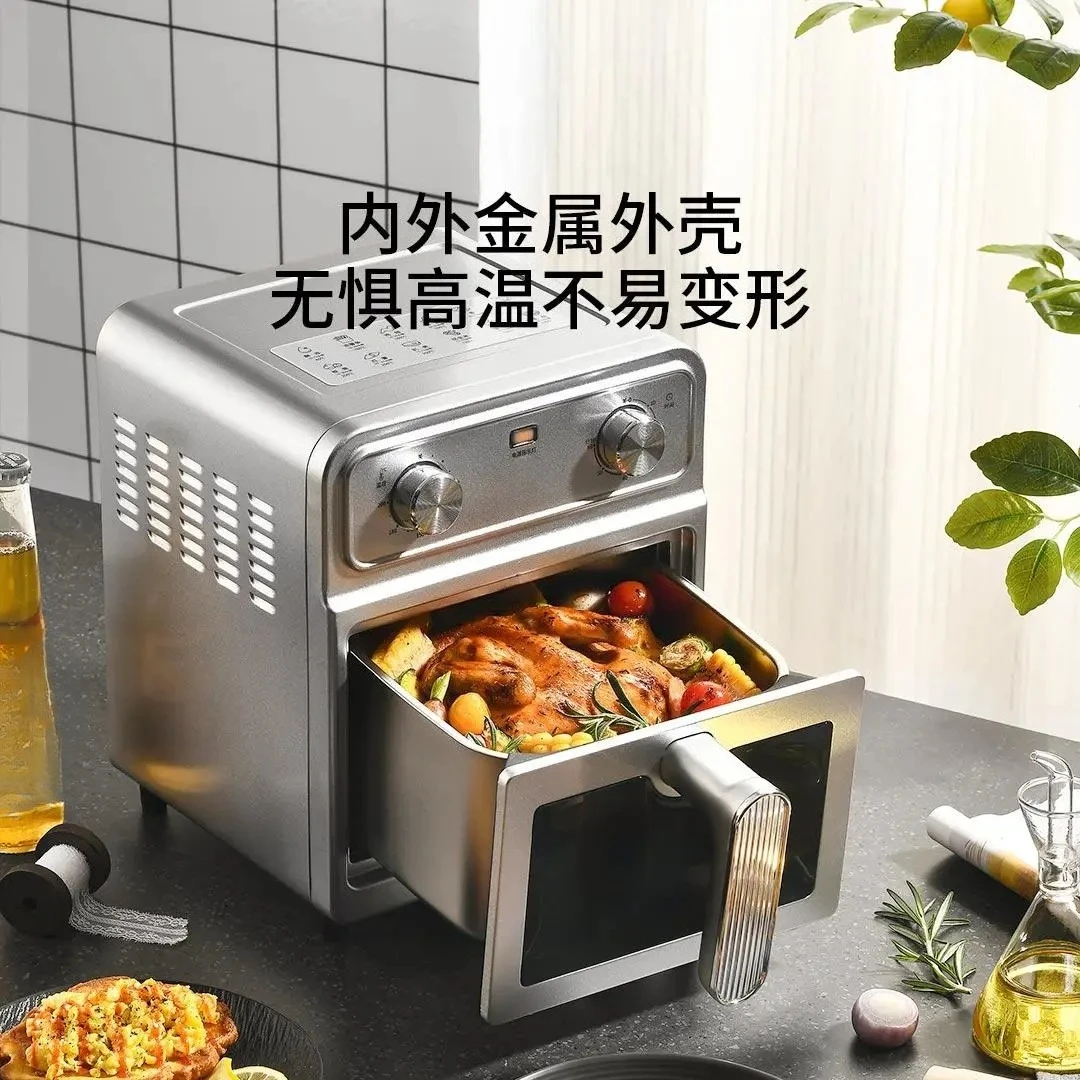 0 coating up and down heating air fryer 6.5L double knob timing temperature control, visual 220V