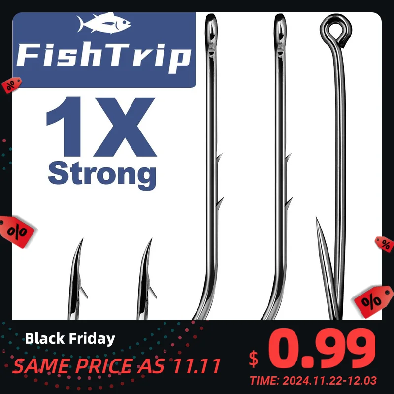 FishTrip Baitholder Fishing Hooks Worm Baits Hook High Carbon Steel for Bream, Cod, Surfperch for Sea Bass