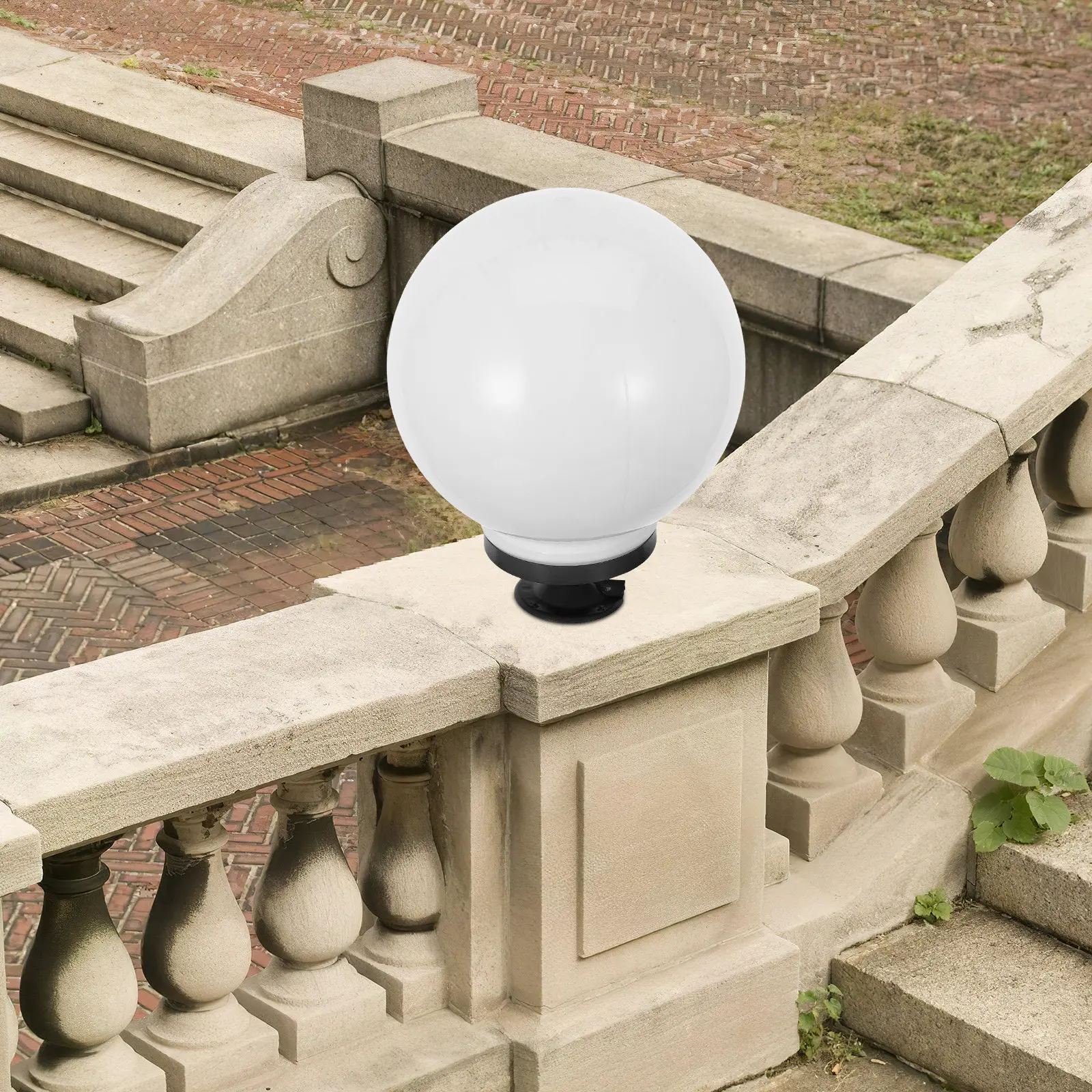 Outdoor Acrylic Lamp Post Globe White Round Light Shade Pole Lamp Fixture Waterproof Light Globe Covers