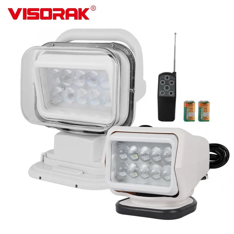 VISORAK Marine Searchlight Remote Control Ship Boat Spotlight 12V 24V LED Search Light for Offroad Truck Camper SUV 4WD Car 4x4