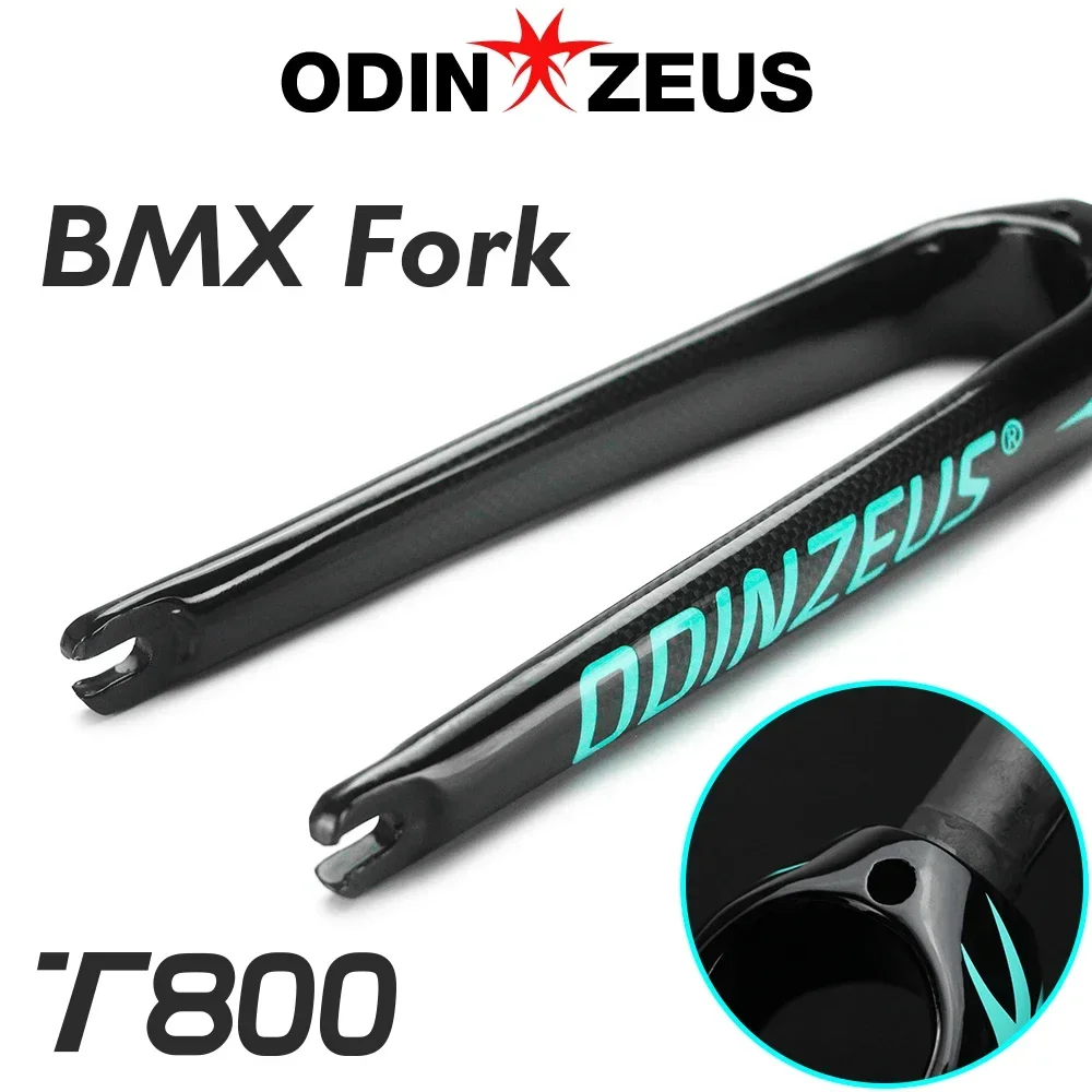 ODINZUES-Carbon Fiber Folding Bike Fork, BMX Fork, V Brake, Cycling Parts, 3K Glossy Bike, 28.6mm, 14- 22 Inch