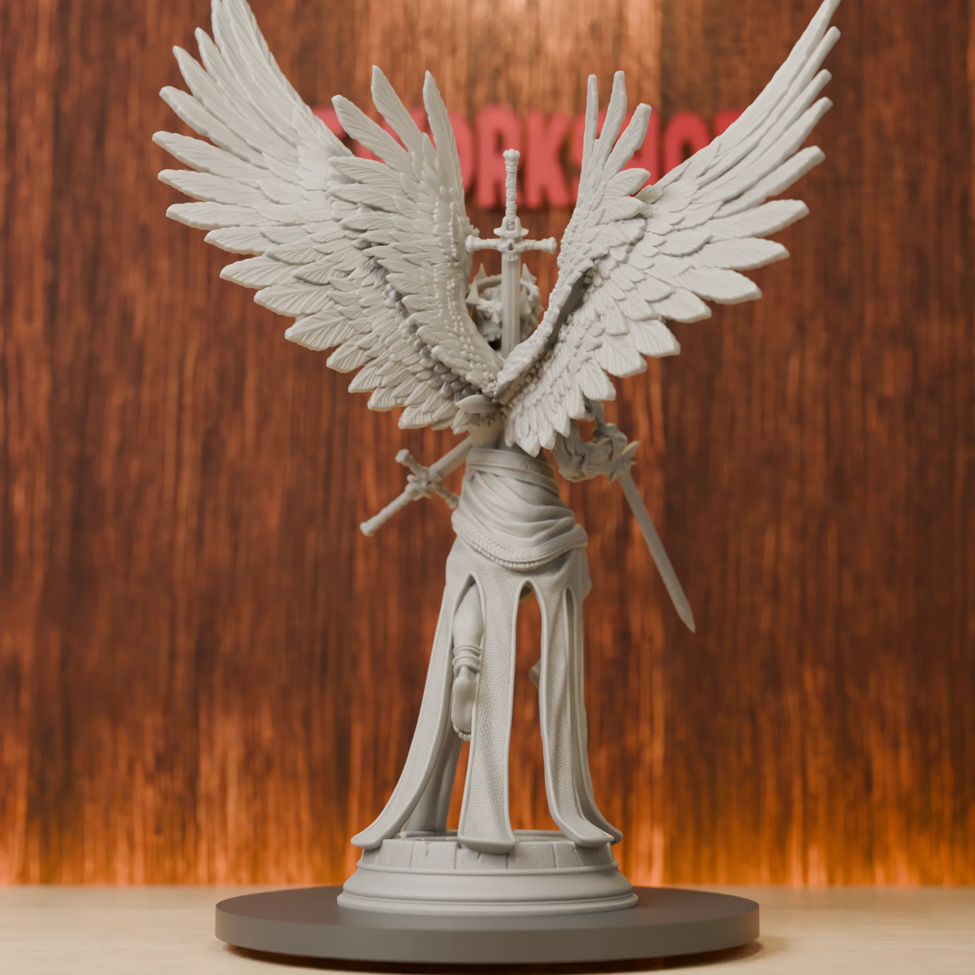 Angel of Death | Celestial Miniatures | 28mm-75mm | Resin 3D Printed DND Pathfinder Mini | Unpainted Grey