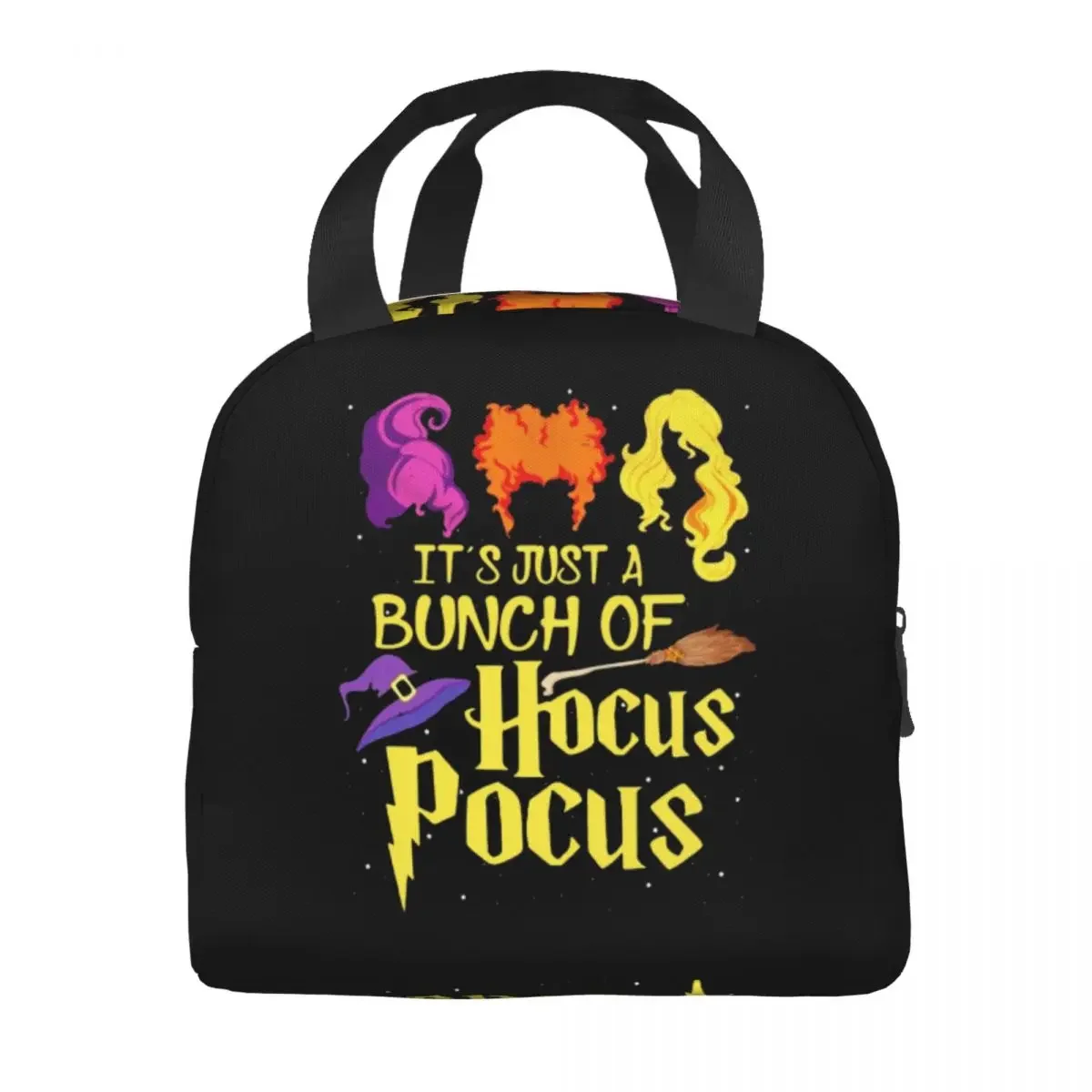 Pocus Hocus Halloween Quotes Lunch Bag Thermal Cooler Insulated Lunch Box for Women Children Work Picnic Food Tote Container