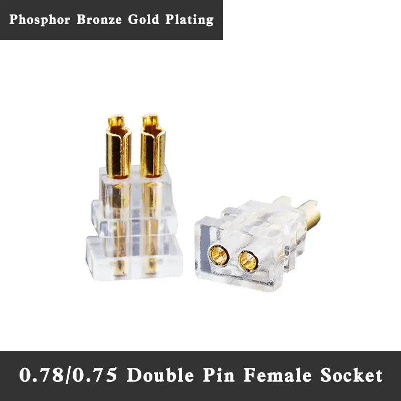 10pcs Electricity Wire Connector 0.78mm 2pin Famale Socket Temperature Resistance POM Earphone Adapter for UE KZ QDC ZSN CCA