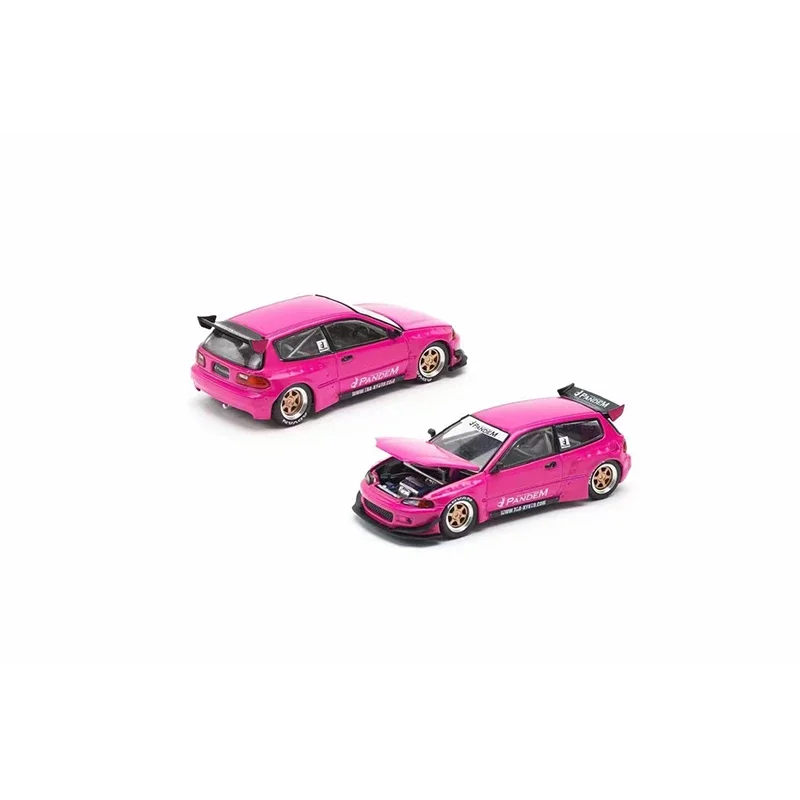 PreSale POP RACE 1:64 Pandem CIVIC EG6 MK5 สีชมพูBlister Card Diecast Dioramaรถของเล่น