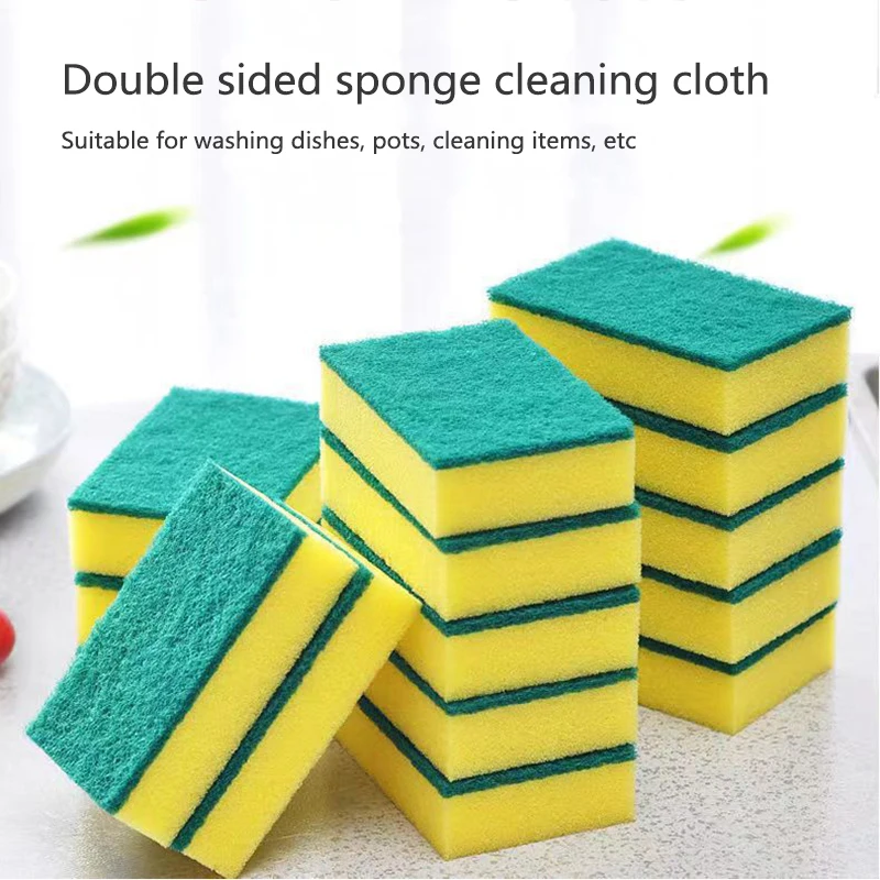 10Pcs Cleaning Cloth Spongs Household Scouring Bowl Kitchen Dish Cloth Auto Sponge Wipe Cleaning Towels Accessories