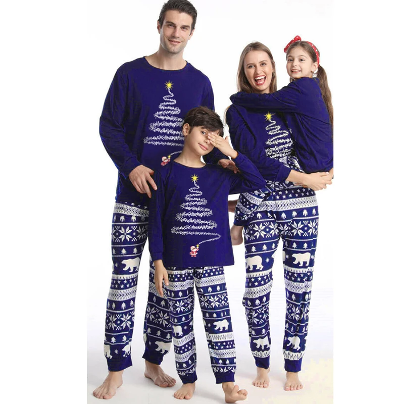 Family Christmas Pajamas 2023 Mother Father Kids Matching Clothes Look Outfit Mommy And Me New Year\'s Costumes Pyjamas