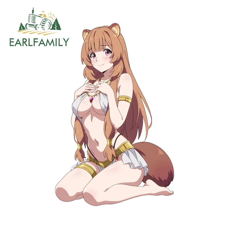 EARLFAMILY Kneeling Position Raphtalia Fine Decal Popular Anime Theme RV Decals Occlusion Scratch Suitable For Auto VAN Decor