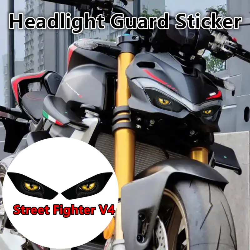 

Наклейка на фару мотоцикла, подходит для Ducati Streetfighter V4 V4S 2023 2024 V4, наклейки на фару, защитная наклейка, головной светильник