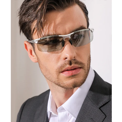 Imagen 2 del producto CLLOIO gafas de sol fotocromáticas de aluminio polarizadas para hombre, gafas camaleón para conducir de día y noche, gafas de sol antideslumbrantes que cambian de Color UV
