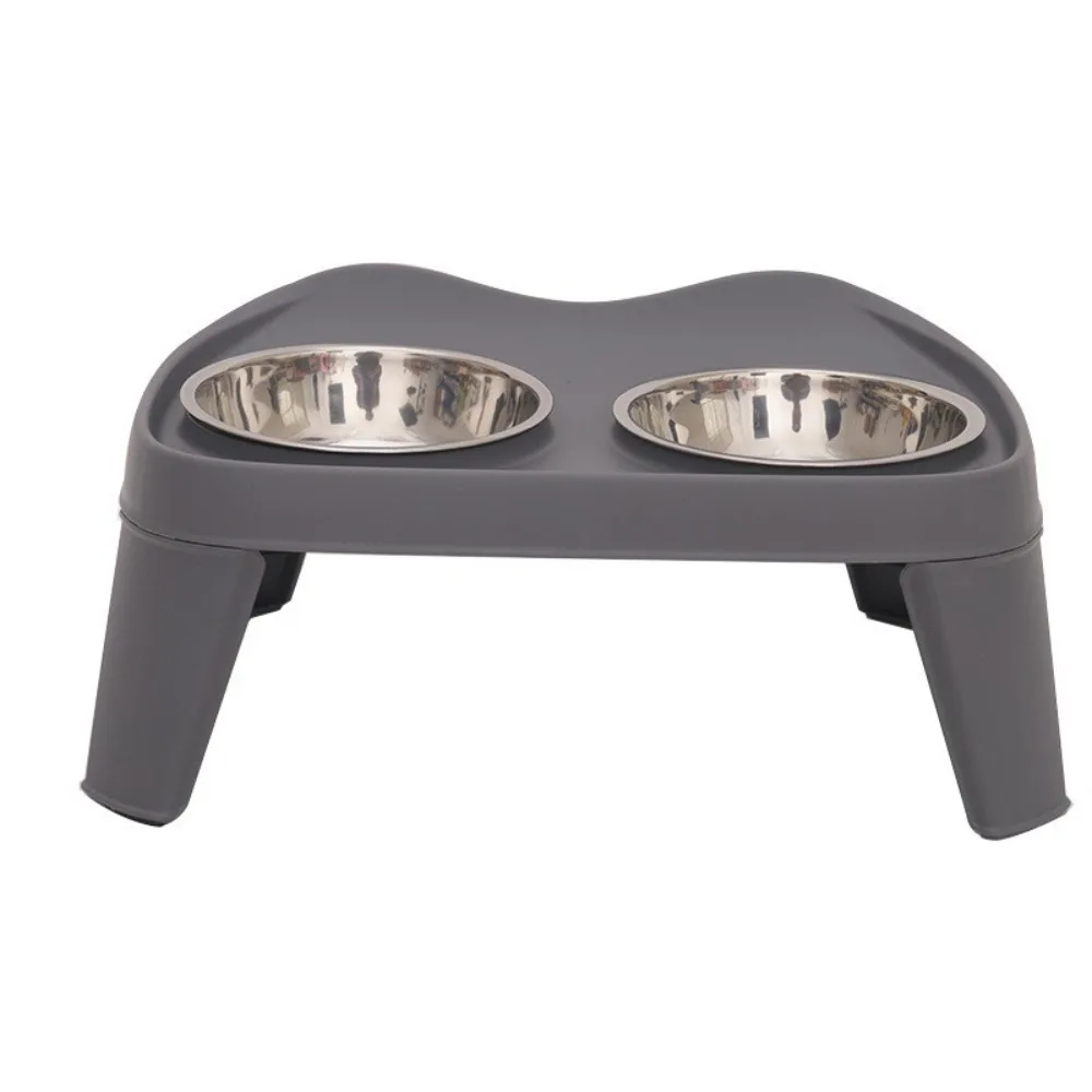 

Stainless Steel Dog Bowl Large Capacity Detachable Cat High Foot Bowl Double Bowl Foldable Dog Food Feeding Basin