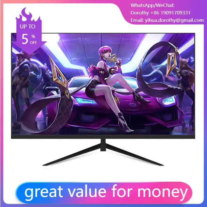 

24 Inch Frameless Curved Screen 144HZ PC Computer For Home Gaming Inbuild Mic Lcd Screens