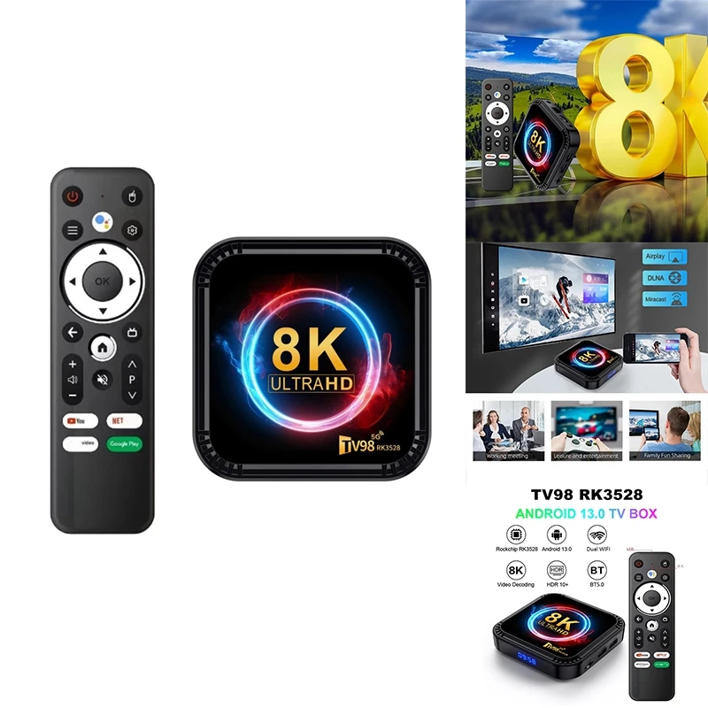 

TV98 RK3528 Smart TV Box Android 13 8K HD 2.4G&5G Wifi Media Player Mini Set Top Box