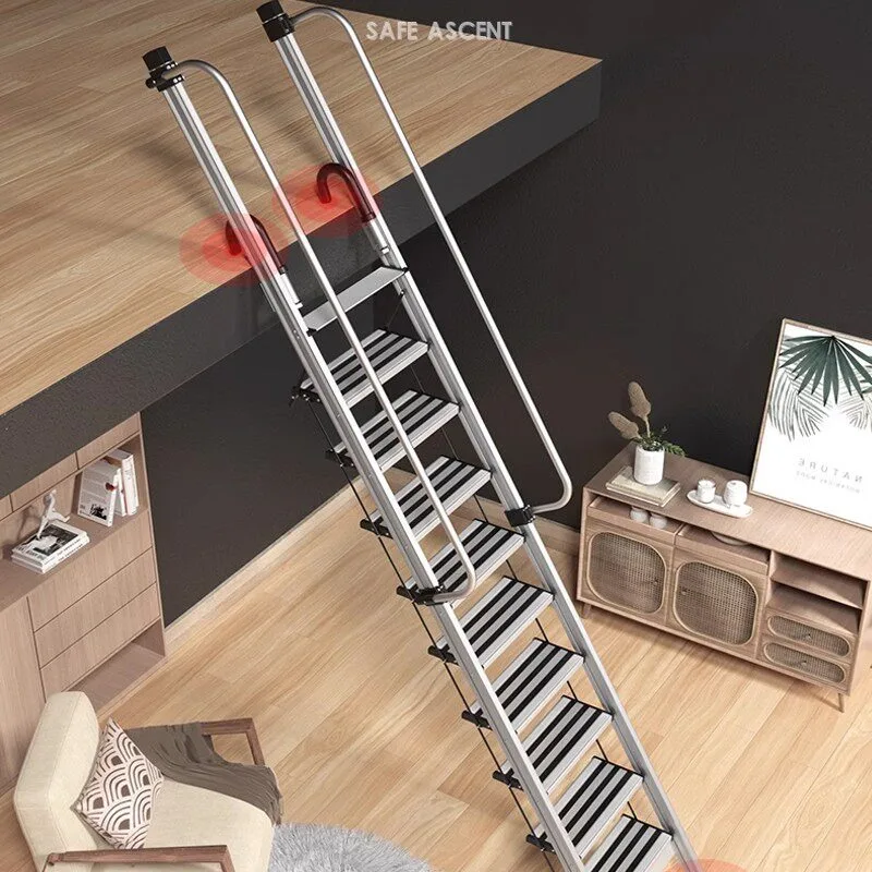 Attic Stairs High Handrail Safety Home Climbing And Folding Stairs Special Lift Elevator On The Roof Can Be Customized And Retra