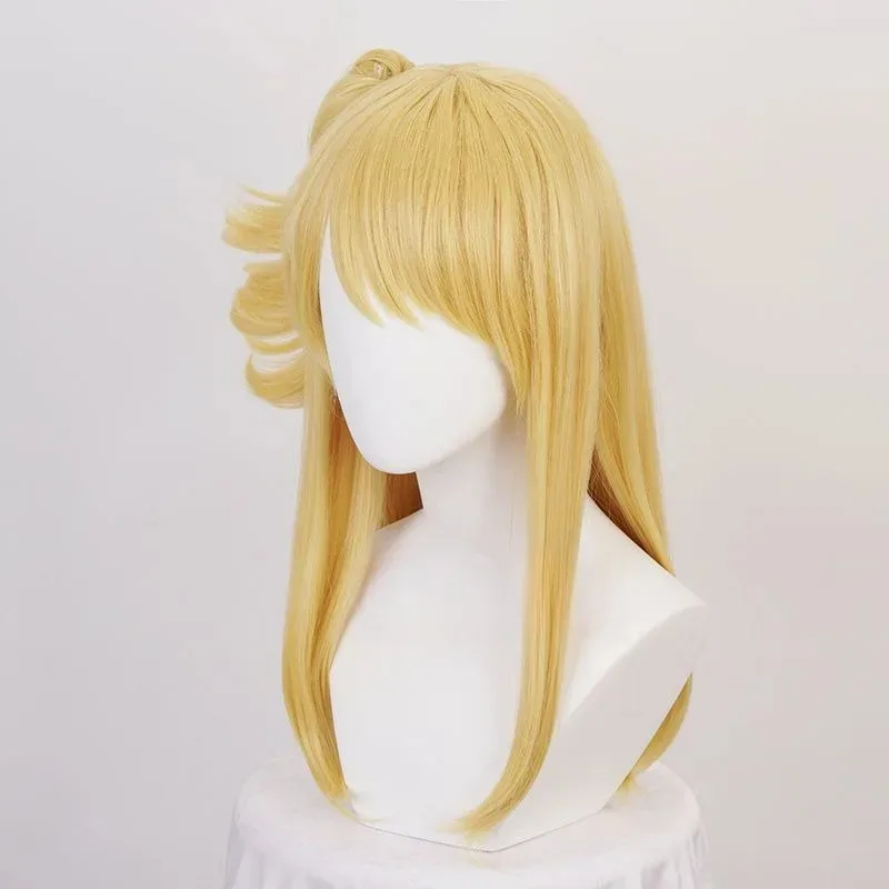 Fairy Tail Lucy Cosplay cola de caballo única sintética corta recta Anime Coser linda chica peluca de alta calidad Has;3'c,5.y;8'v,