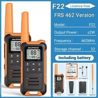 2PCS Baofeng BF-F22 PMR/FRS Portable Walkie Talkie Type-C LCD Display Licence Free VOX Two-Way Radio Camping Logistic