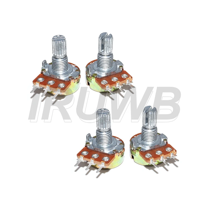 5PCS 15mm Shaft 3Pin with Nuts and Washers WH148 B1K B2K B5K B10K B20K B50K B100K B250K B500K B1M Linear Taper Potentiometer Kit