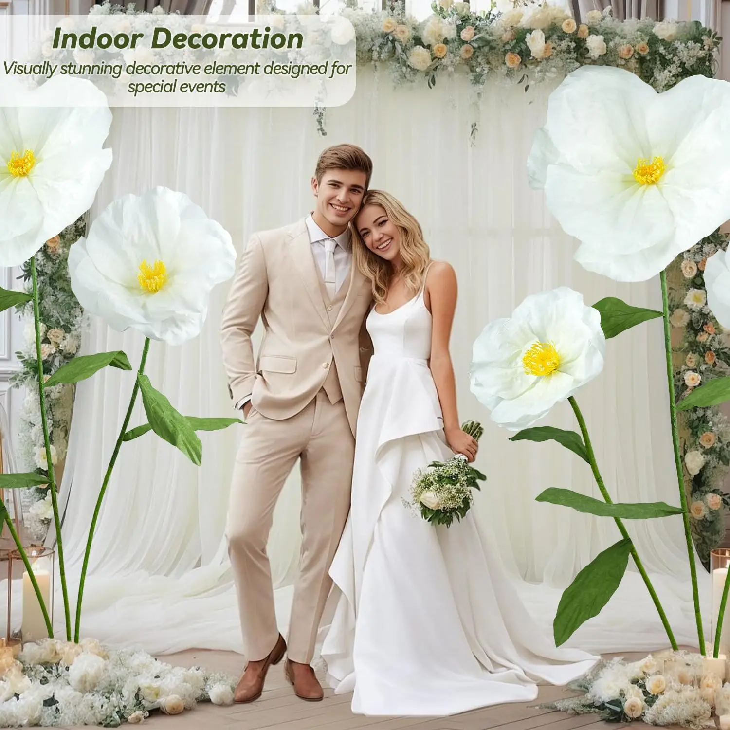 

Waterproof Giant Artificial Flowers Wedding Decoration With Base Large Giant Flowers For Decor Shower Standing Huge Giant Poppy