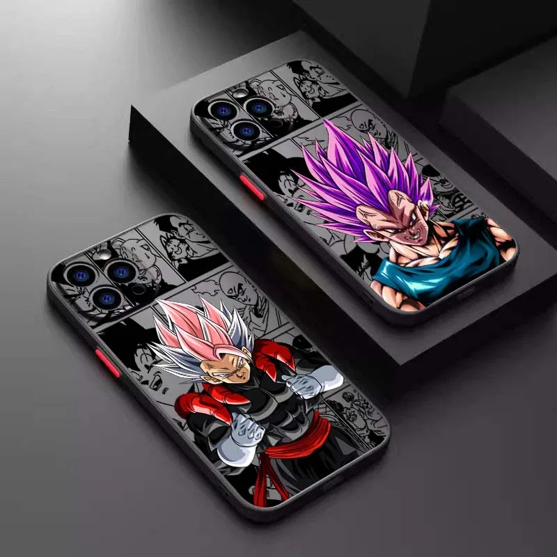 

Dragon Ball Black Goku Vegeta Phone Case For Apple iPhone 17 16 15 14 13 12 11 Air Pro Max Plus Mini Frosted Translucent