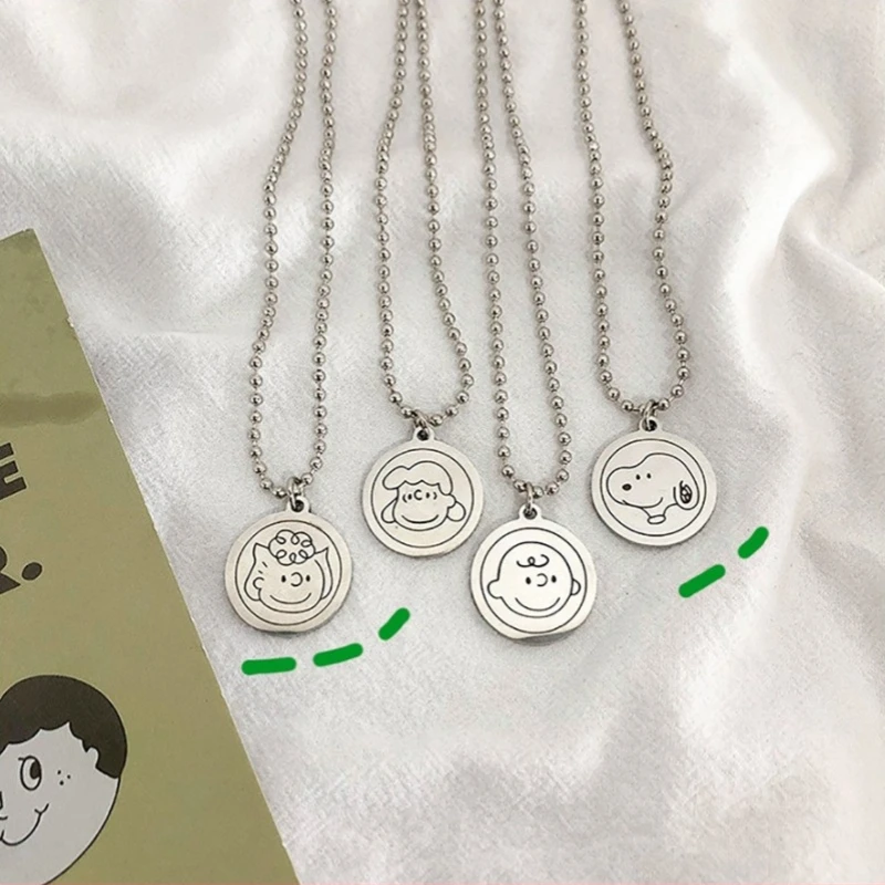 

Hot Anime Snoopy Necklace Pendant Hip-hop Trendy Sweater Chain Jewelry Accessories Chokers Chains Kawaii Necklace Gifts for Girl