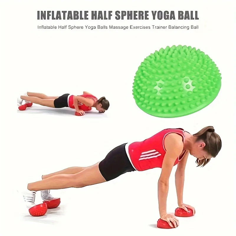 1pc Fitness Yoga Ball, PVC Sensory Training Ball, Half Round Ball, Balance Training Ball, Tactile Massage Ball