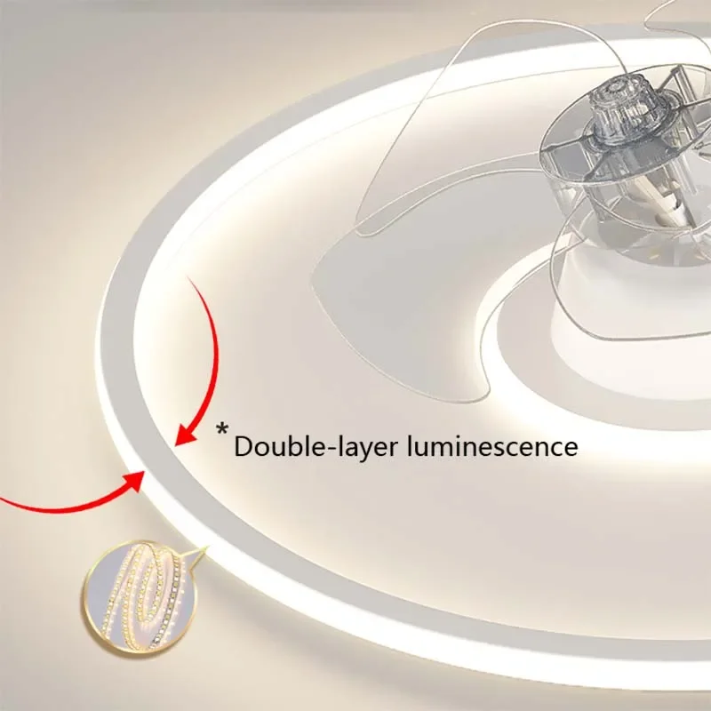 Modern LED Ceiling Fan Light for Living Dining Room Bedroom Kitchen Remote Control Dimmable Chandelier Decor Lighting Fixture