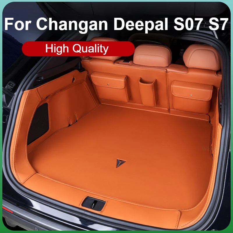 For Changan Deepal S7 S07 2023 2024 Car Trunk Mats Leather Waterproof Full Surrounded Cargo Liner Anti-Dirty Car Accessories