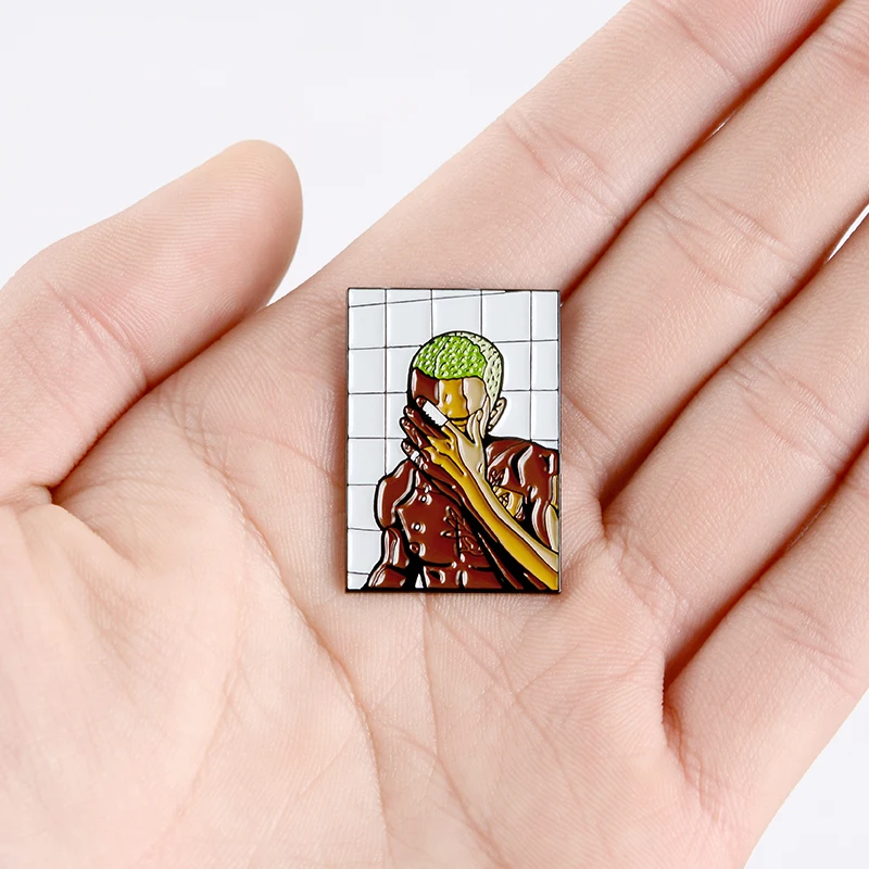 Blond Enamel Pin Custom Singer Brooches for Shirt Lapel Bag Cool Badge Music Song Jewelry Gift for Fans Friends
