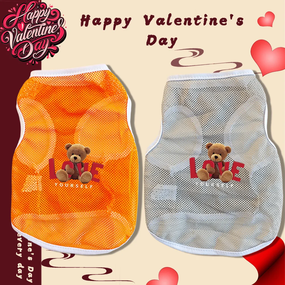 

Love Bear Pattern Cat/Dog Breathable Mesh Vest Small Dog Top
