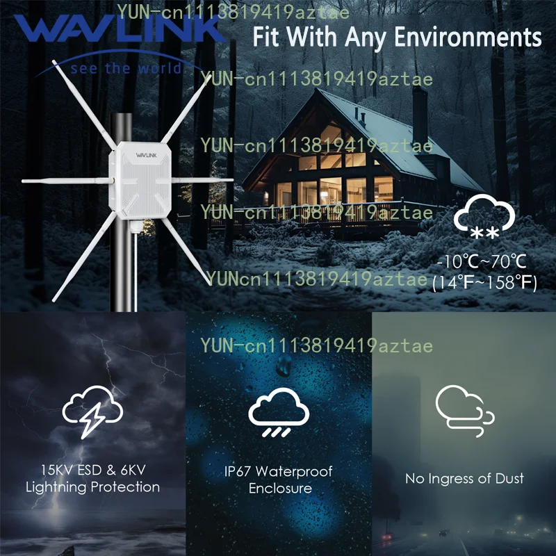 Access Point Router Dual Band 2.4G+5G High Power Outdoor WiFi Extender 6x7dBi High-gain Antennas