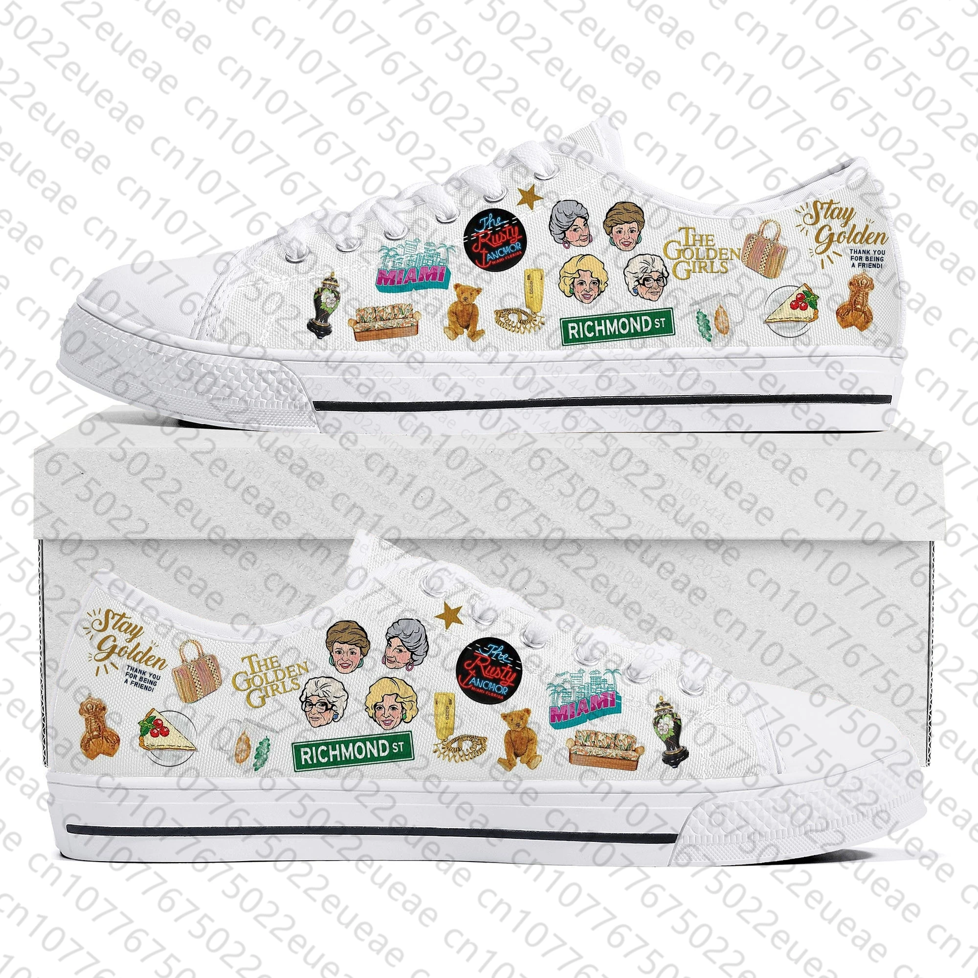 The Golden Girls Low Top Sneakers uomo donna adolescente Sneaker in tela di alta qualità coppia scarpe Casual scarpe fai da te su misura