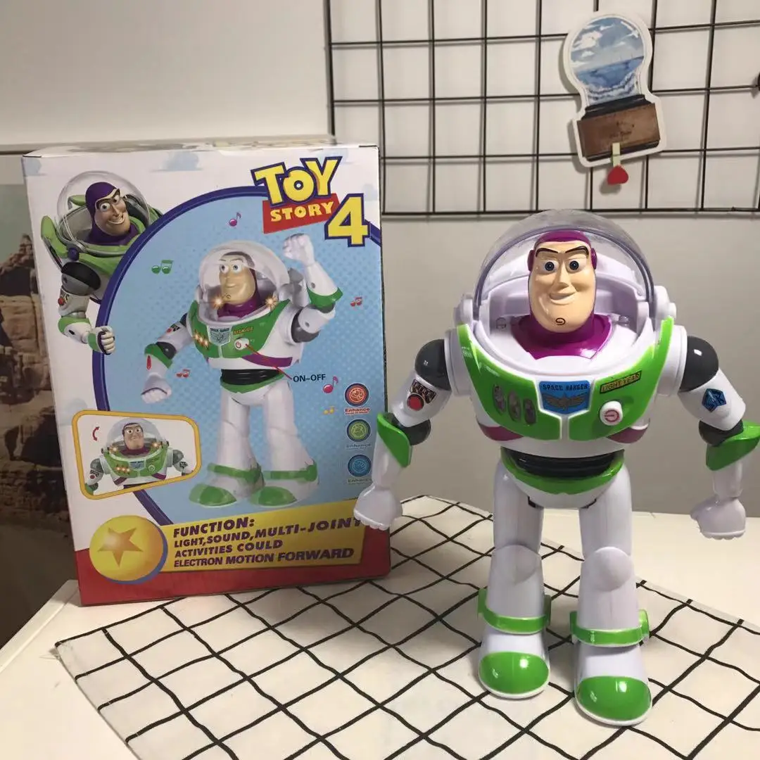 Disney Buzz Lightyear met licht met muziekanimatie rondom mobiele robot Humanoïde speelgoed 3-stijl Geef kinderen Halloween-speelgoed